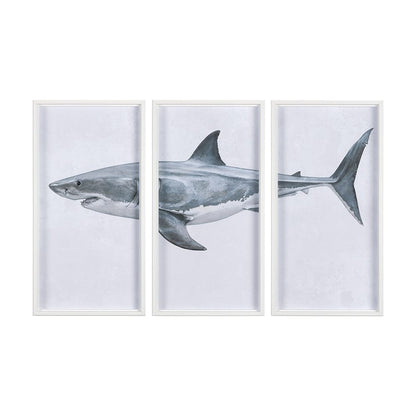 Mercana - Great White Shark by Ariana a Hand Embellished Textured Framed Art Print Matted under Glass - 14904 view 1