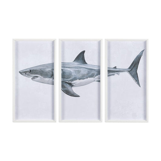 Mercana - Great White Shark by Ariana a Hand Embellished Textured Framed Art Print Matted under Glass - 14904 view 1