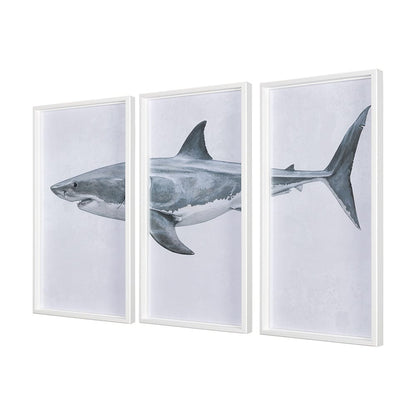 Mercana - Great White Shark by Ariana a Hand Embellished Textured Framed Art Print Matted under Glass - 14904 view 2