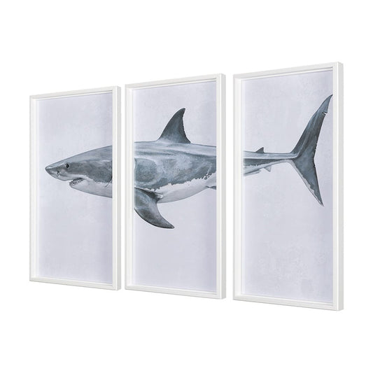 Mercana - Great White Shark by Ariana a Hand Embellished Textured Framed Art Print Matted under Glass - 14904 view 2