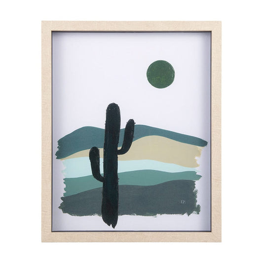 Mercana - Green Desert II by Mercana Studio a Hand Embelished Textured Framed Art Print Matted under Glass - 14076 view 1