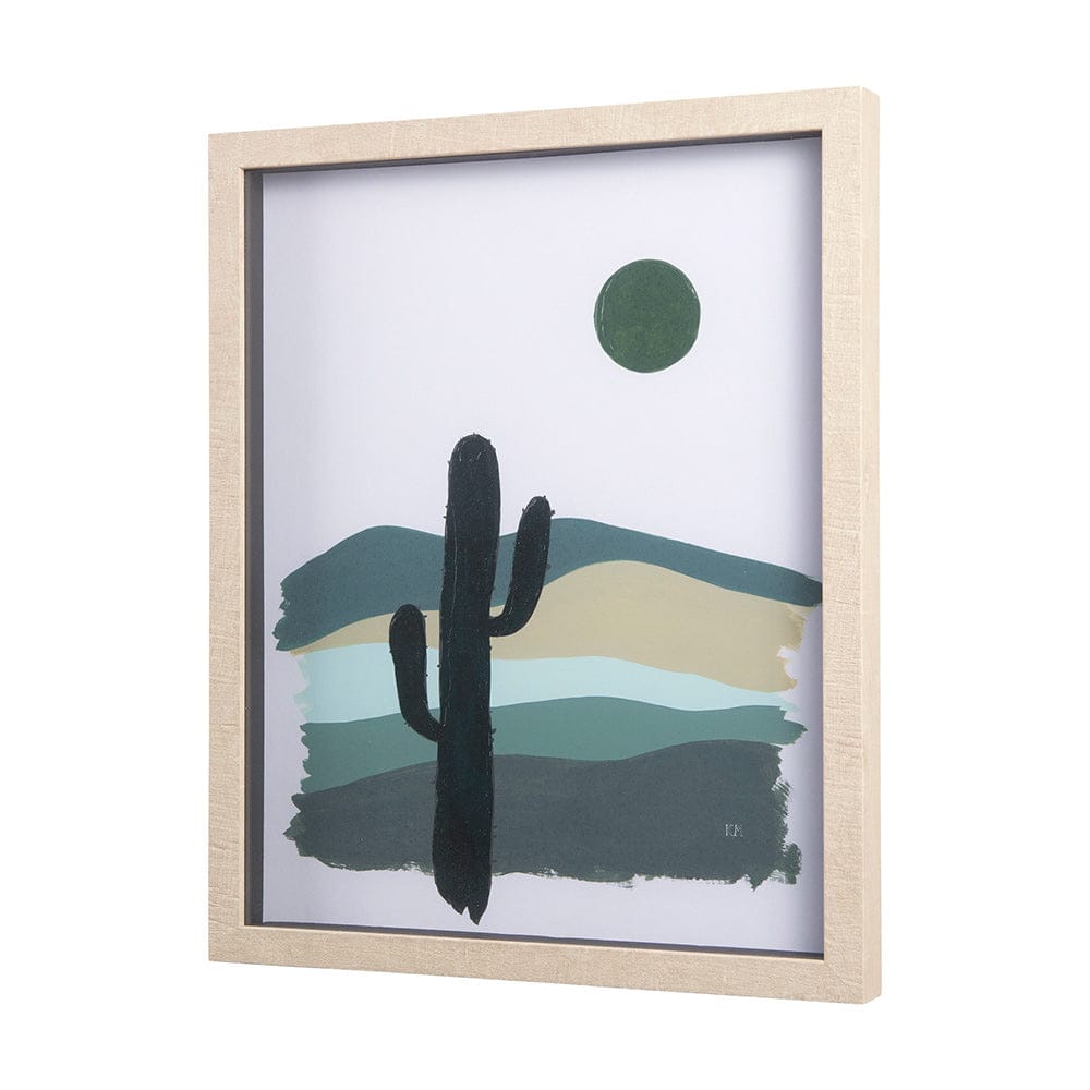 Mercana - Green Desert II by Mercana Studio a Hand Embelished Textured Framed Art Print Matted under Glass - 14076 view 2