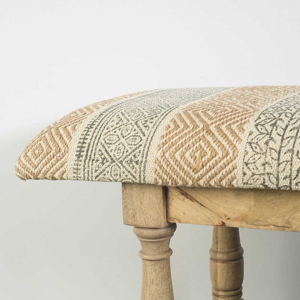 Mercana - Greenfield II 59L x 14W Patterned Tan Upholstered Wood Frame Accent Bench - 67487_CLOSEOUT view 3