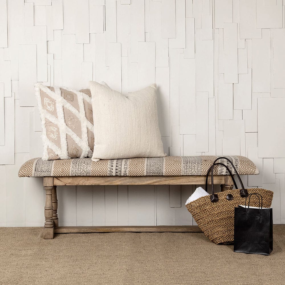 Mercana - Greenfield II 59L x 14W Patterned Tan Upholstered Wood Frame Accent Bench - 67487_CLOSEOUT view 4