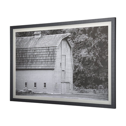 Mercana - Grey & White Barn I by Mercana Studio Hand Embellished Textured Framed Art Print Matted under Glass - 14179 view 2