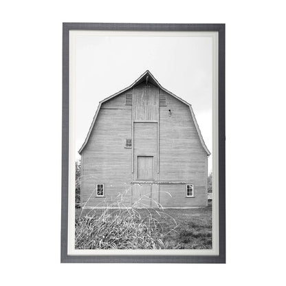 Mercana - Grey & White Barn Ii by Mercana Studio Hand Embellished Textured Framed Art Print Matted under Glass - 14180 view 1