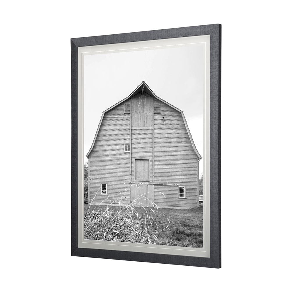 Mercana - Grey & White Barn Ii by Mercana Studio Hand Embellished Textured Framed Art Print Matted under Glass - 14180 view 2