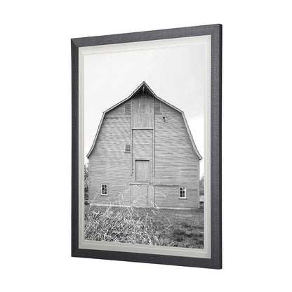 Mercana - Grey & White Barn Ii by Mercana Studio Hand Embellished Textured Framed Art Print Matted under Glass - 14180 view 2