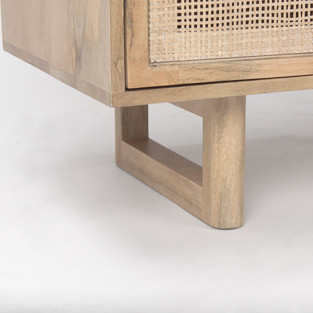 Mercana - Grier 36L x 18W x 31H Light Brown Wood w/ Cane 2 Door Accent Cabinet - 69909 view 9