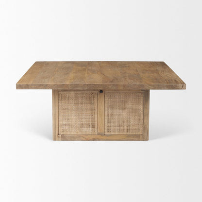 Mercana - Grier 42" Square Light Brown Wood w/ Cane Coffee Table - 69902 view 2