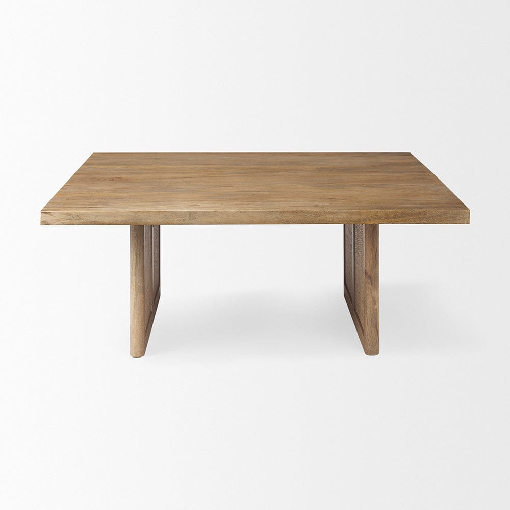 Mercana - Grier 42" Square Light Brown Wood w/ Cane Coffee Table - 69902 view 3
