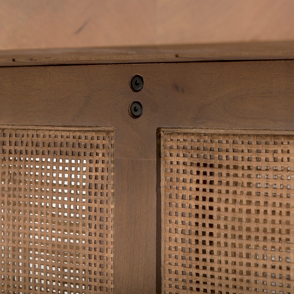 Mercana - Grier 42" Square Medium Brown Solid Wood w/ Cane Coffee Table - 69903 view 7