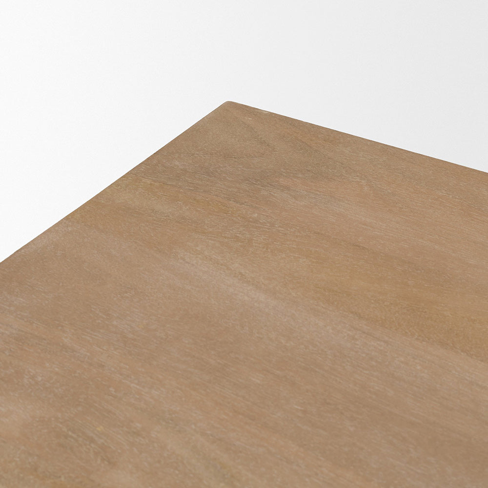 Mercana - Grier 62.0L x 22.0W x 30.0H Light Brown Solid Wood W/Cane Office Desk - 69899 view 7