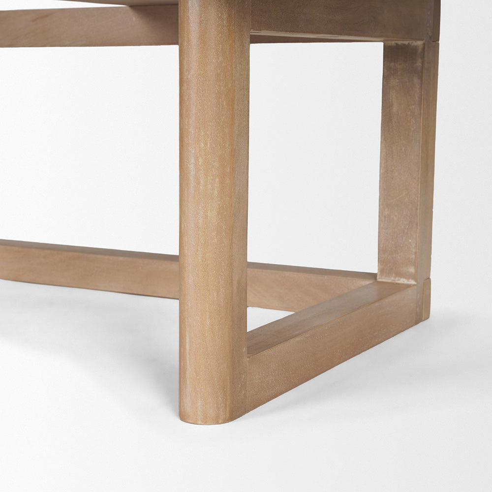 Mercana - Grier 62.0L x 22.0W x 30.0H Light Brown Solid Wood W/Cane Office Desk - 69899 view 11