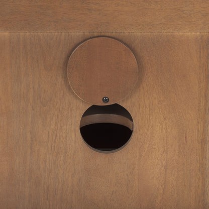 Mercana - Grier 65.0L x 18.75W x 23.0H Medium Brown Solid Wood W/Cane Media Console - 69897 view 10