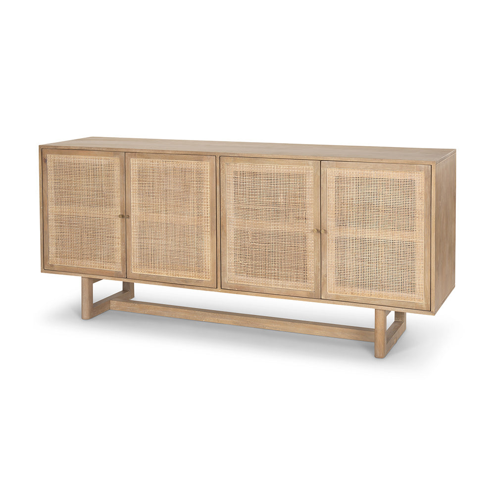 Mercana - Grier 72.0L x 18.75W x 31.5H Light Brown Solid Wood W/Cane Sideboard - 69895 view 1