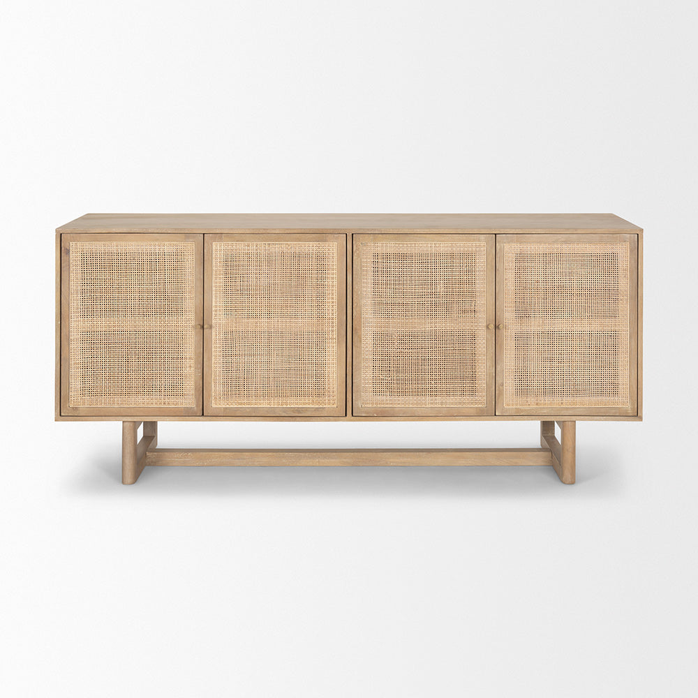 Mercana - Grier 72.0L x 18.75W x 31.5H Light Brown Solid Wood W/Cane Sideboard - 69895 view 2