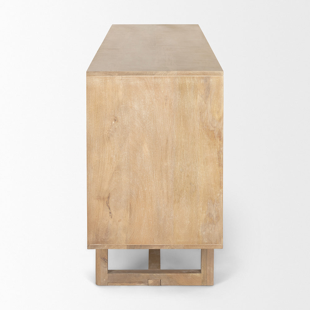 Mercana - Grier 72.0L x 18.75W x 31.5H Light Brown Solid Wood W/Cane Sideboard - 69895 view 3