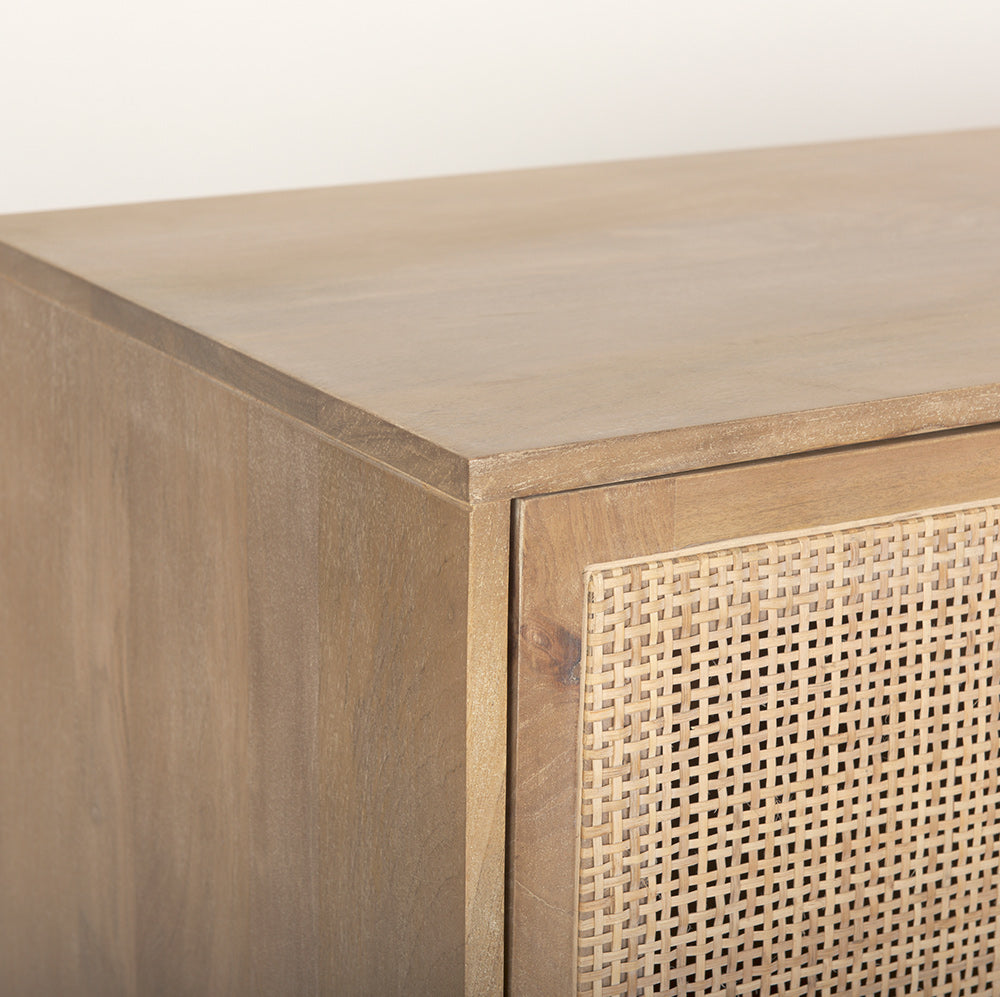 Mercana - Grier 72.0L x 18.75W x 31.5H Light Brown Solid Wood W/Cane Sideboard - 69895 view 7