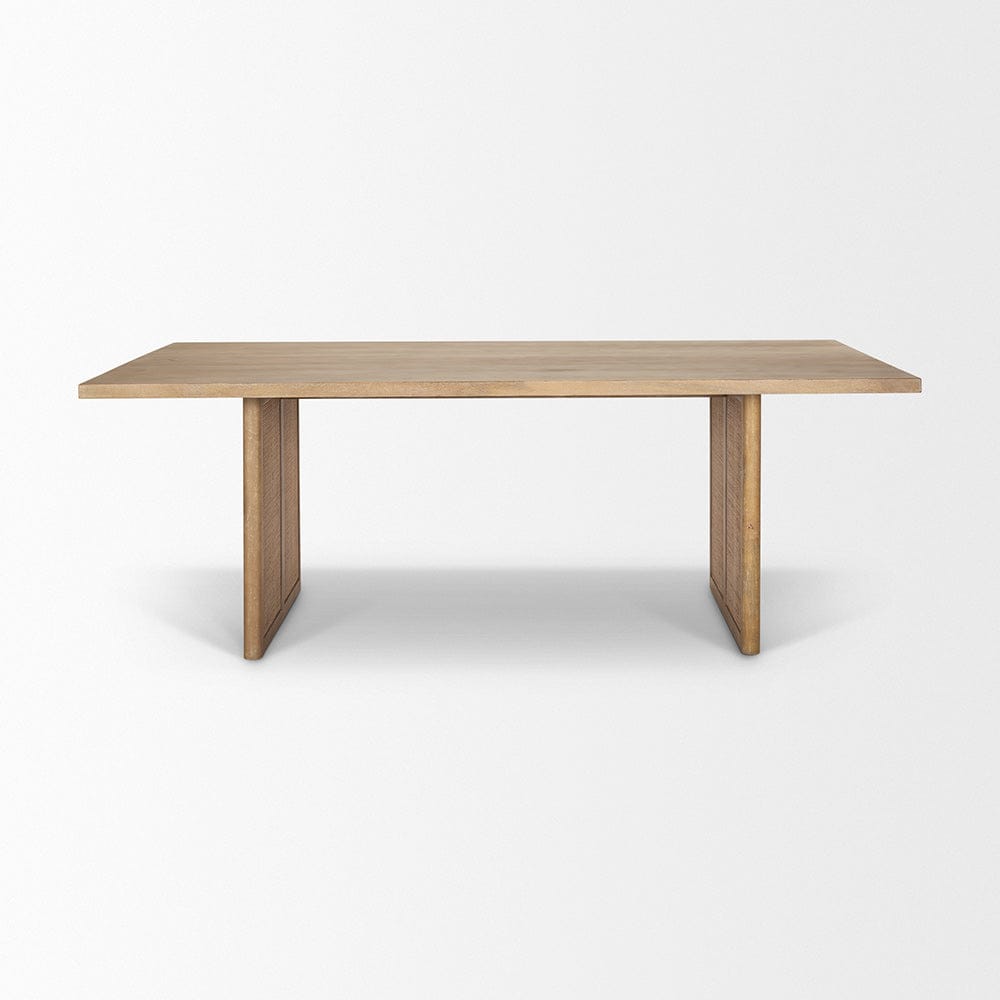Mercana - Grier 84L Light Brown Wood w/ Cane Dining Table - 69905 view 2