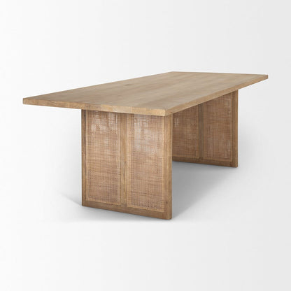 Mercana - Grier 84L Light Brown Wood w/ Cane Dining Table - 69905 view 4