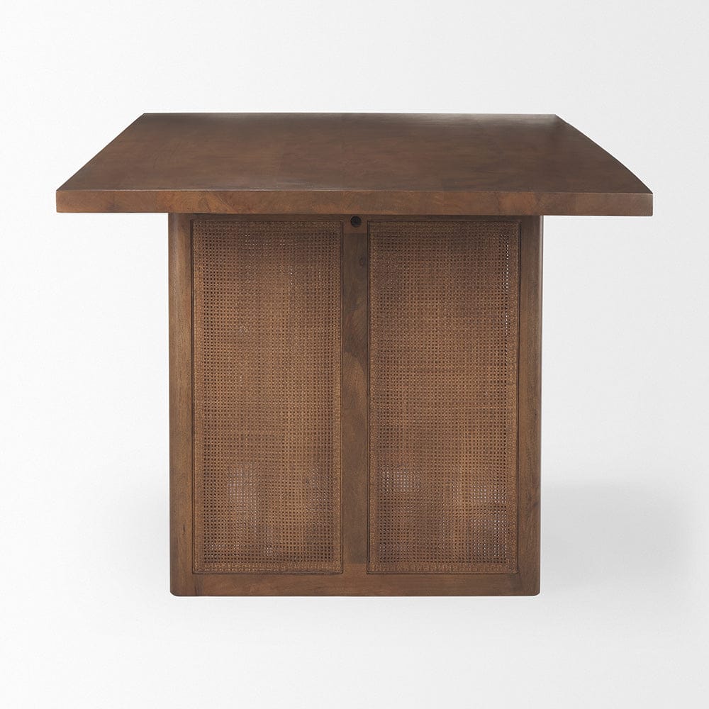 Mercana - Grier 84L Medium Brown Wood w/ Cane Dining Table - 69904 view 3