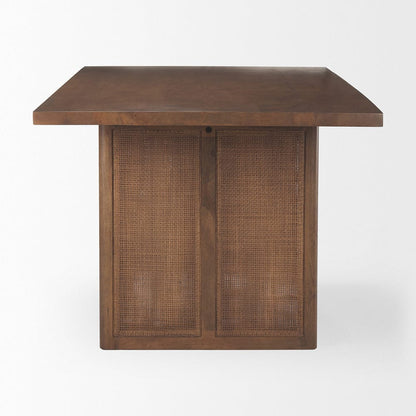 Mercana - Grier 84L Medium Brown Wood w/ Cane Dining Table - 69904 view 3