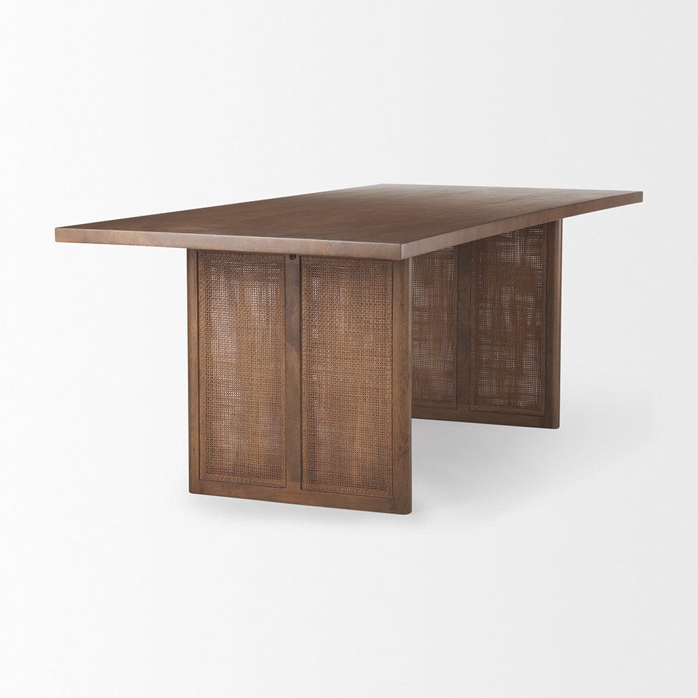 Mercana - Grier 84L Medium Brown Wood w/ Cane Dining Table - 69904 view 4