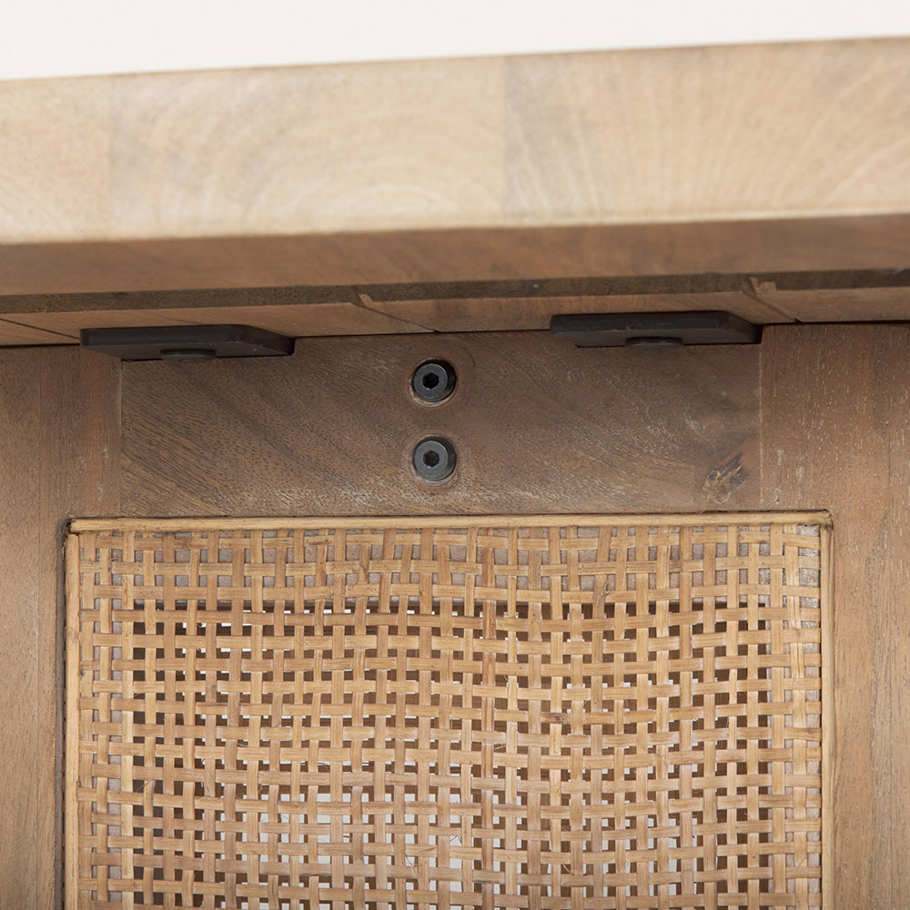 Mercana - Grier Light Brown Solid Wood w/ Cane Accent Console Table - 70172 view 6