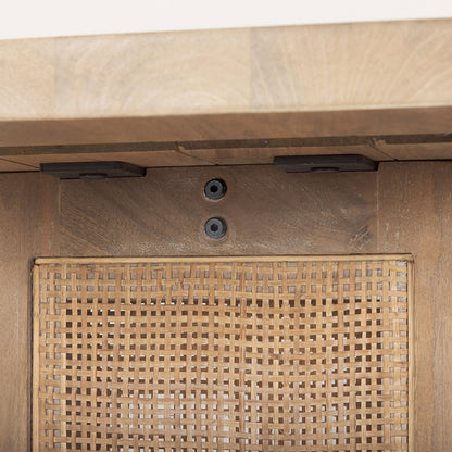 Mercana - Grier Light Brown Solid Wood w/ Cane Accent Console Table - 70172 view 6