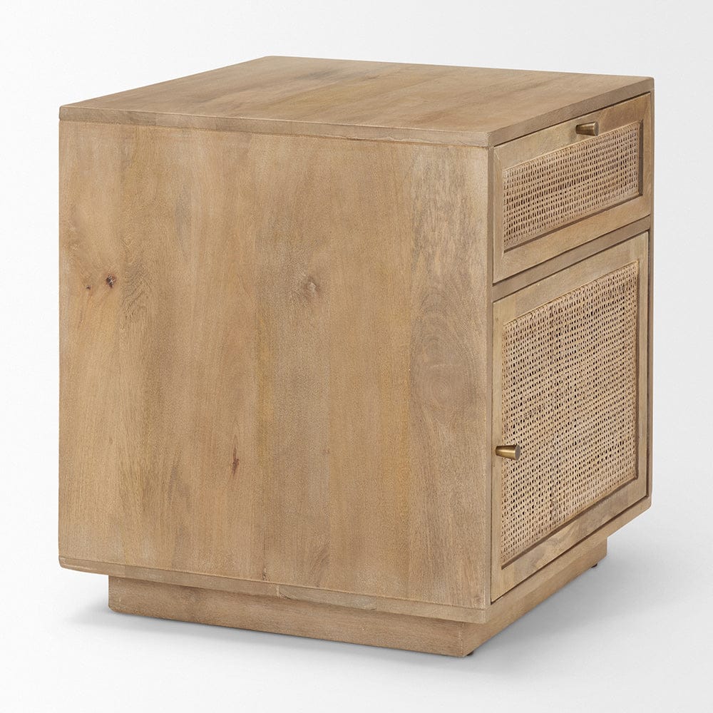 Mercana - Grier Light Brown Wood w/ Cane Accent Table - 69935 view 5
