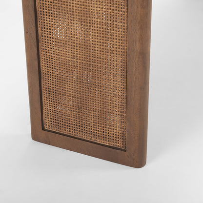 Mercana - Grier Medium Brown Solid Wood w/ Cane Console Table - 69906 view 8