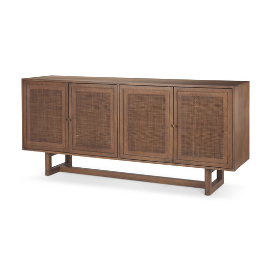 Mercana - Grier Medium Brown Solid Wood W/Cane Sideboard - 69894 view 1