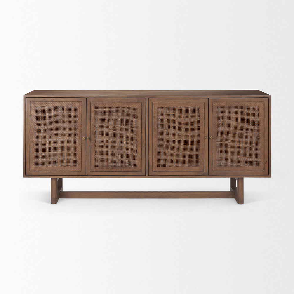 Mercana - Grier Medium Brown Solid Wood W/Cane Sideboard - 69894 view 2