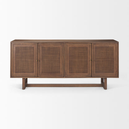 Mercana - Grier Medium Brown Solid Wood W/Cane Sideboard - 69894 view 2