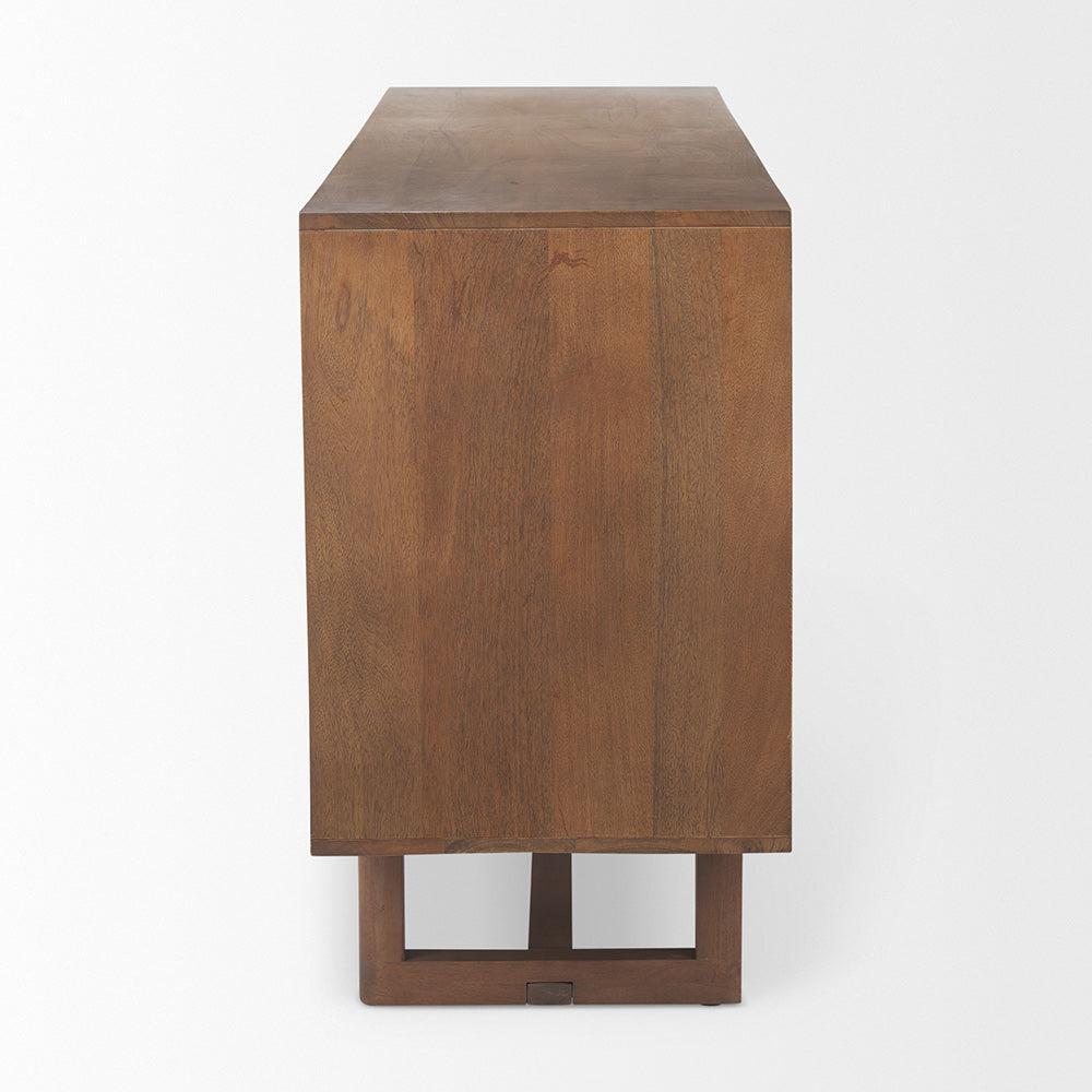 Mercana - Grier Medium Brown Solid Wood W/Cane Sideboard - 69894 view 4