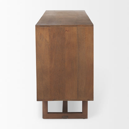 Mercana - Grier Medium Brown Solid Wood W/Cane Sideboard - 69894 view 4