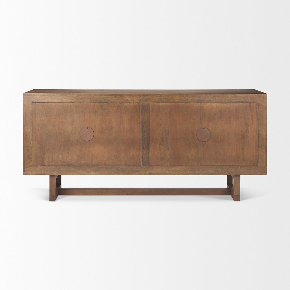 Mercana - Grier Medium Brown Solid Wood W/Cane Sideboard - 69894 view 5