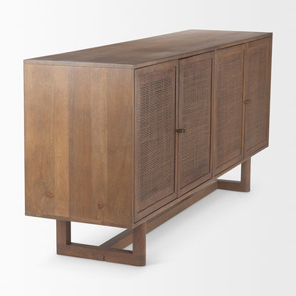 Mercana - Grier Medium Brown Solid Wood W/Cane Sideboard - 69894 view 6