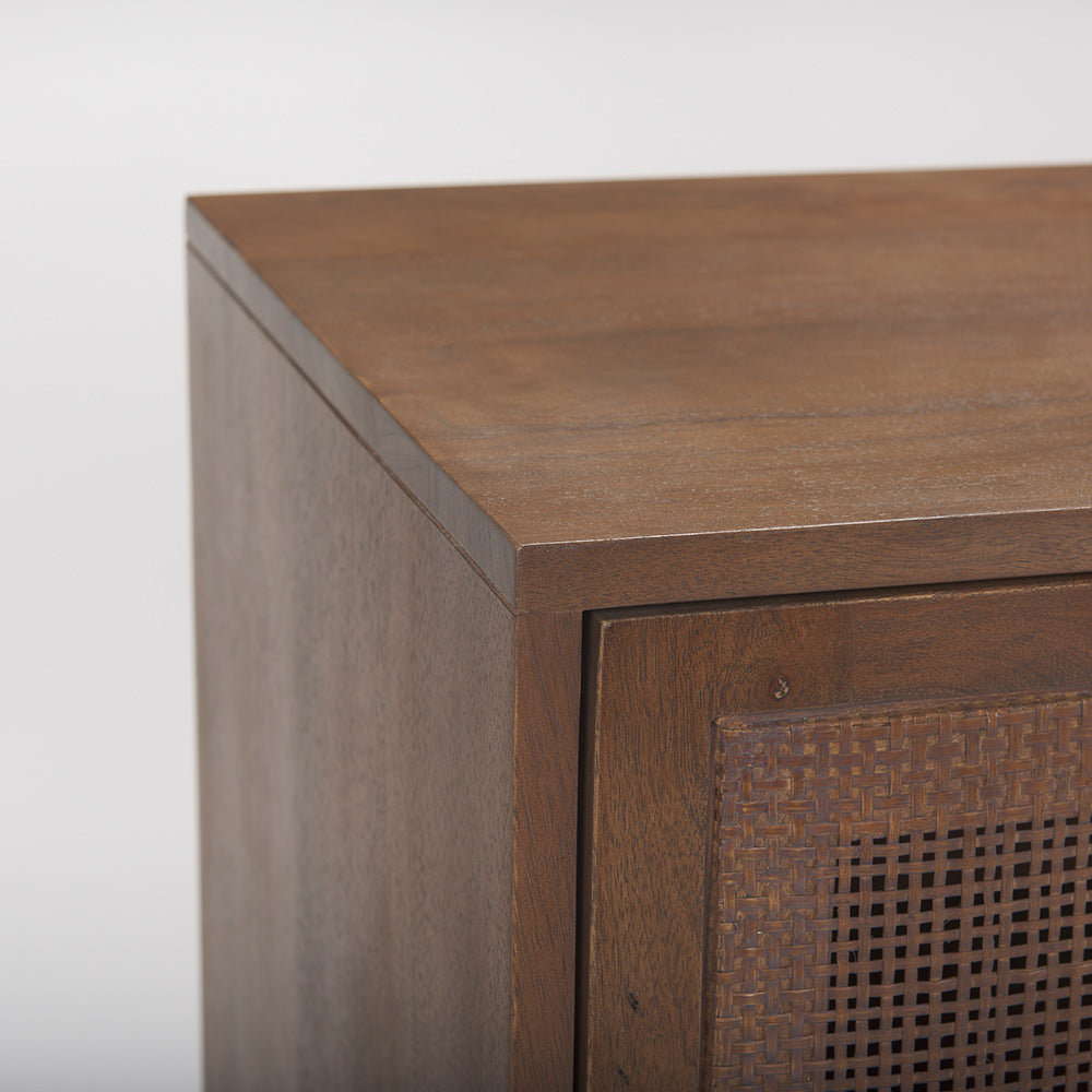 Mercana - Grier Medium Brown Solid Wood W/Cane Sideboard - 69894 view 7
