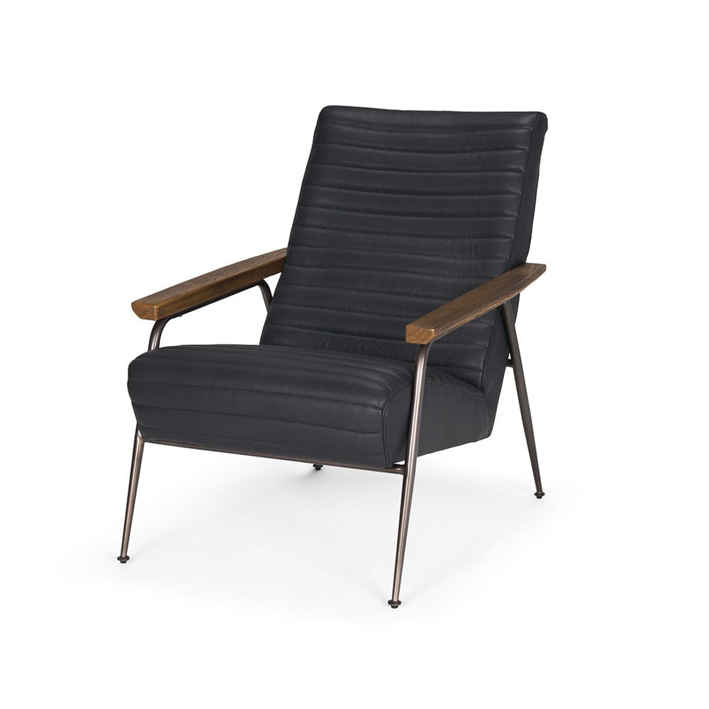 Mercana - Grosjean Black Leather w/ Black Metal Frame Accent Chair - 70681 view 1