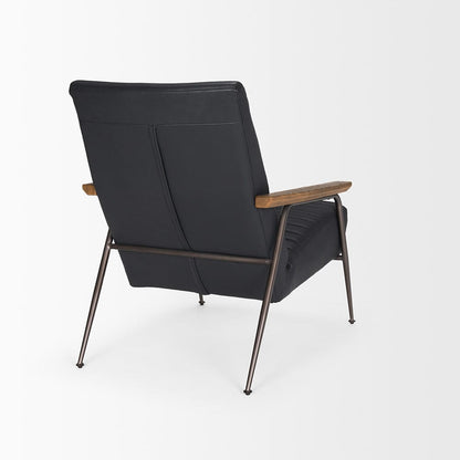 Mercana - Grosjean Black Leather w/ Black Metal Frame Accent Chair - 70681 view 5