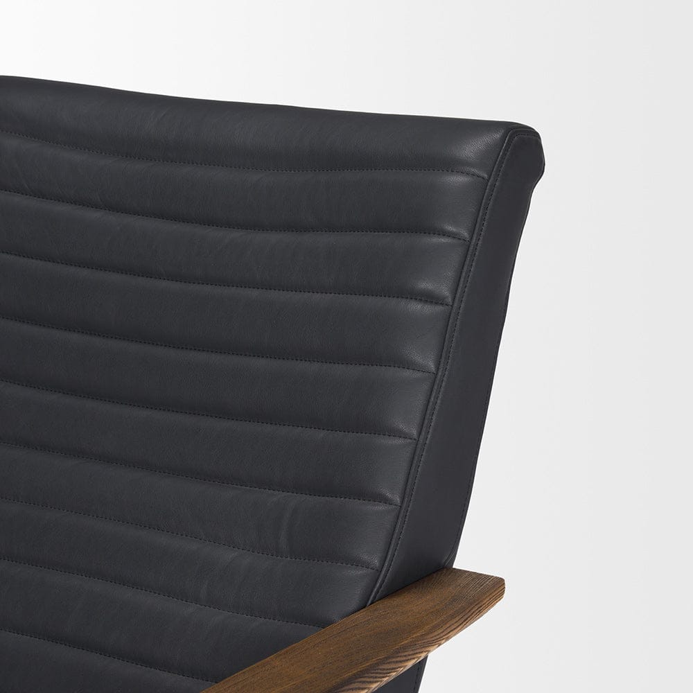 Mercana - Grosjean Black Leather w/ Black Metal Frame Accent Chair - 70681 view 7