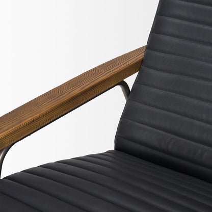Mercana - Grosjean Black Leather w/ Black Metal Frame Accent Chair - 70681 view 8