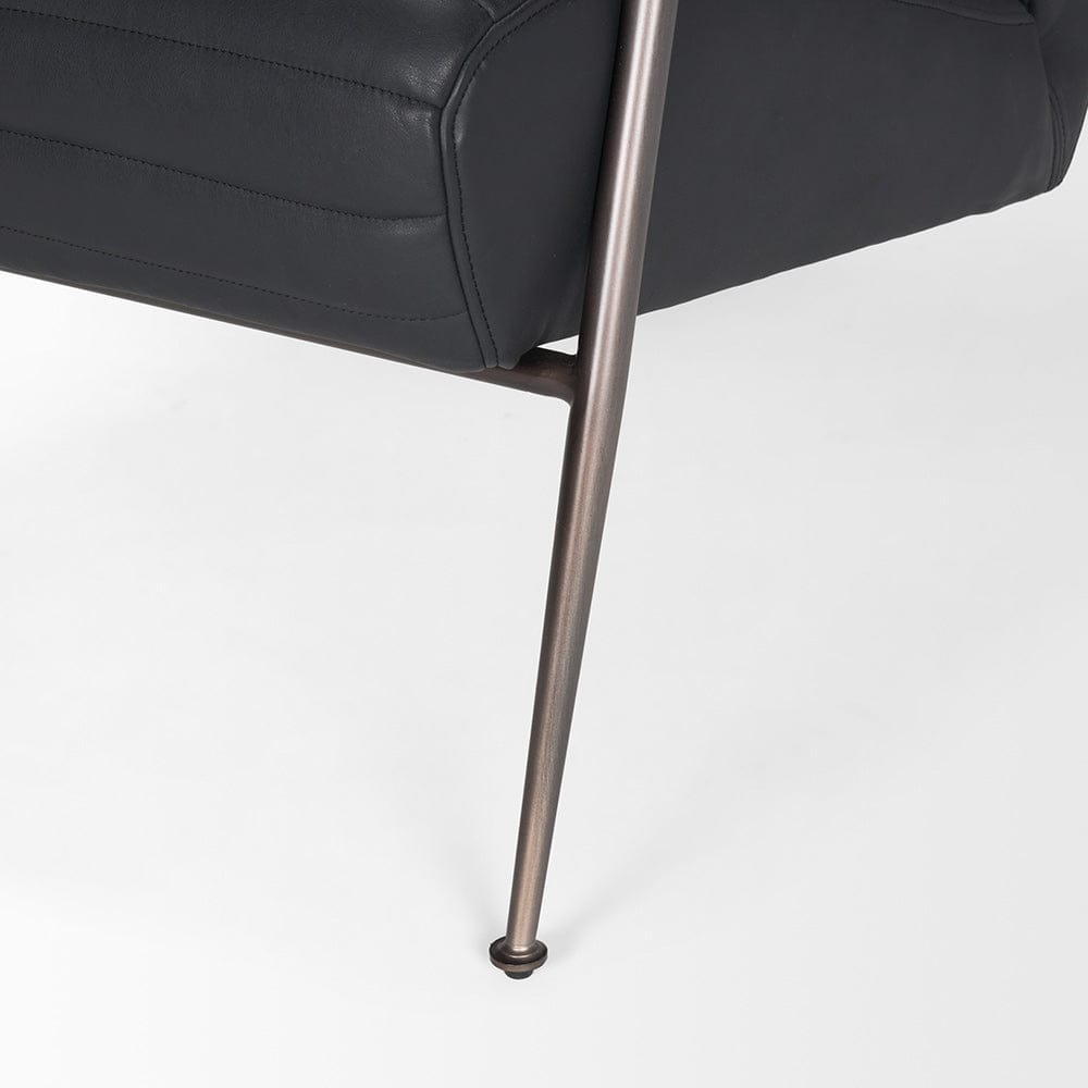 Mercana - Grosjean Black Leather w/ Black Metal Frame Accent Chair - 70681 view 10