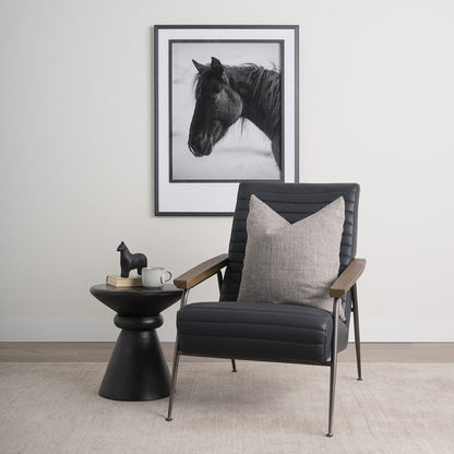 Mercana - Grosjean Black Leather w/ Black Metal Frame Accent Chair - 70681 view 12