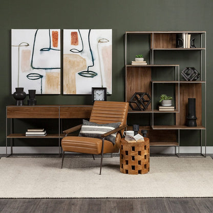 Mercana - Grosjean Brown Leather Wrap Metal Frame Accent Chair - 69131 view 11