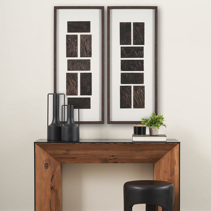 Mercana - Grouped Bricks by Studio M by Studio M a handmade Original Framed Artwork under Glass - 15743 view 8