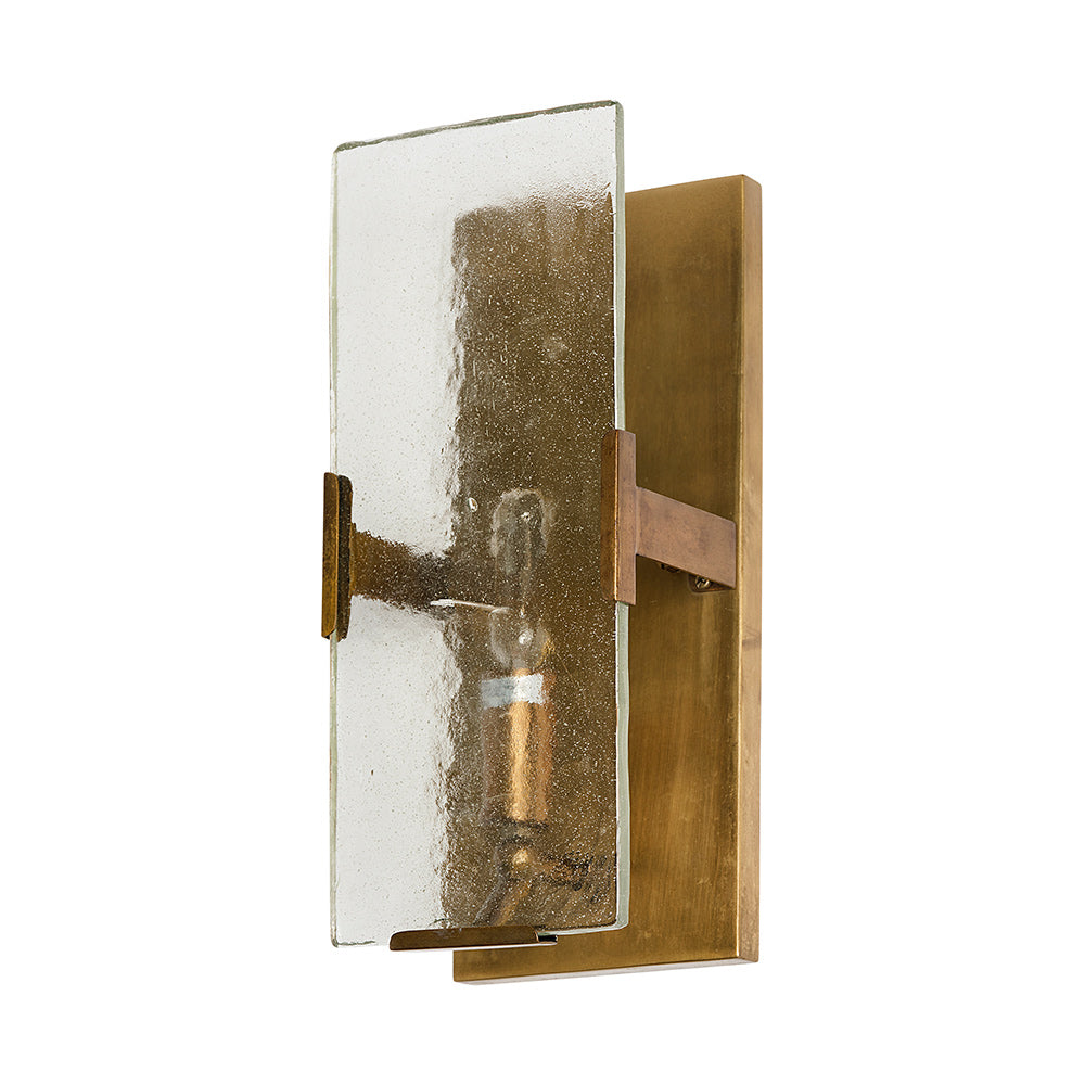 Mercana - Gruber 4.5x12 Brass Toned Metal w/Frosted Glass Rectangular Wall Sconce - 68401 view 1