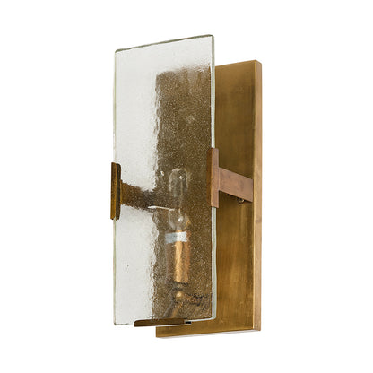 Mercana - Gruber 4.5x12 Brass Toned Metal w/Frosted Glass Rectangular Wall Sconce - 68401 view 1